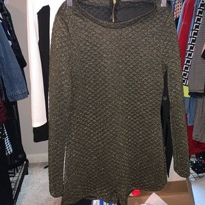 Shiny olive green short jumpsuit